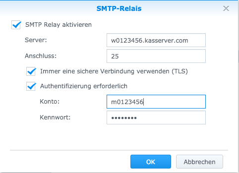 SMTP-Relay-Konfiguration